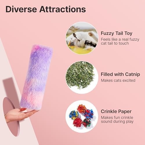 image:imagePotaroma Cat Toys Pillows 3 Pack Catnip Inside Indoor Interactive FunPastel Colors