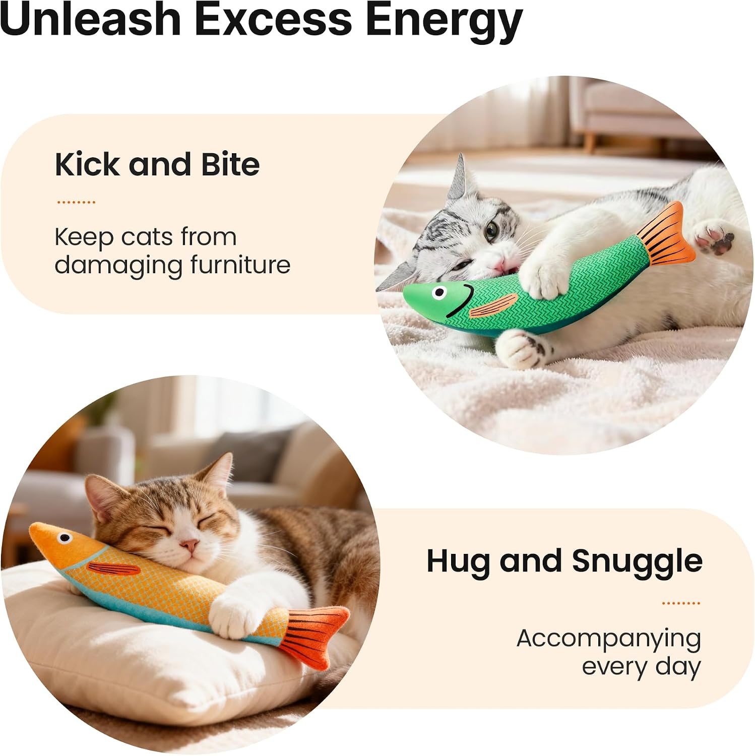 image:imagePotaroma Cat Toys Saury Fish 3 Pack Catnip Crinkle Sound Soft and Durable Interactive Kitten Kicker for Indoor Kitty Exercise 94 Inches for All Breeds