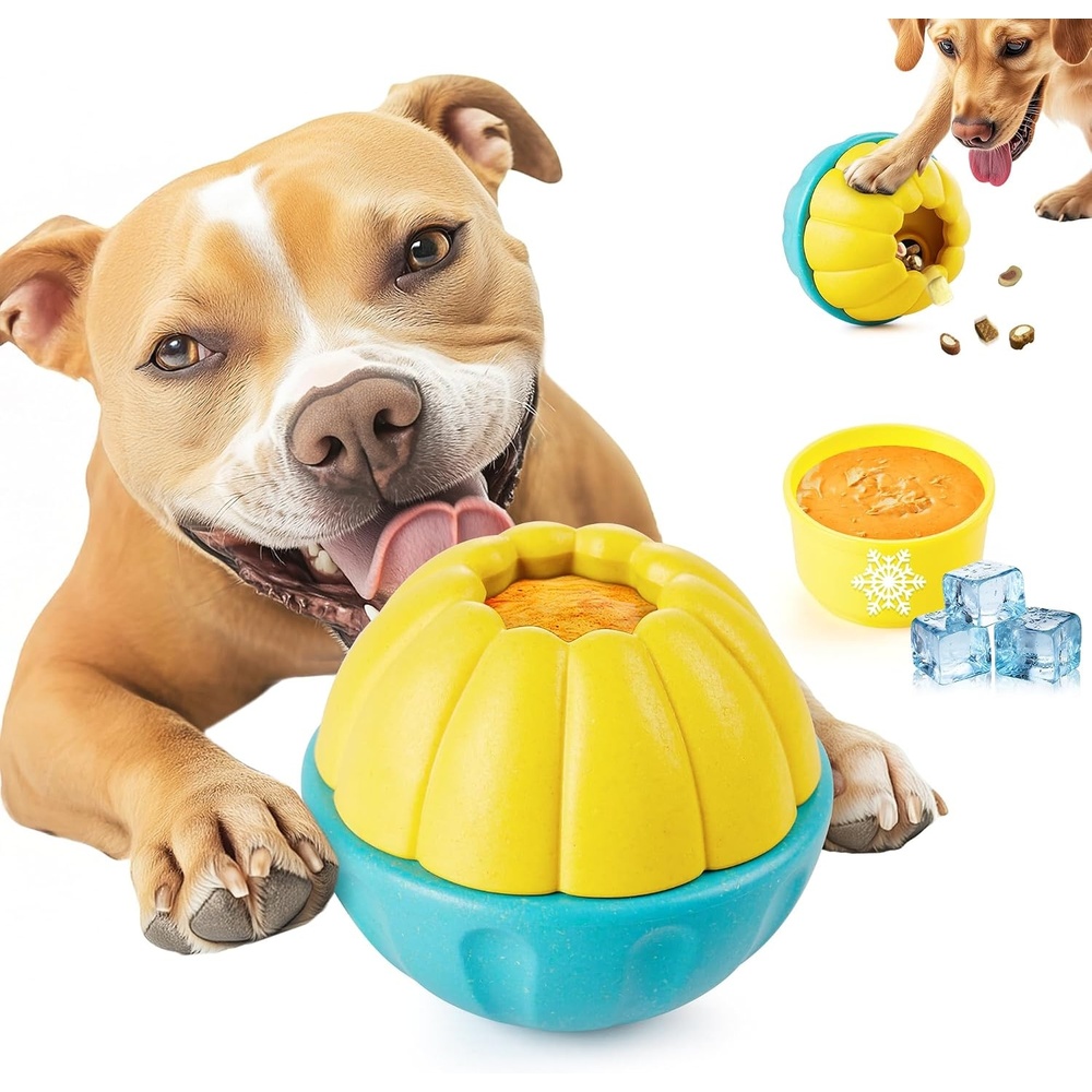 image:imagePotaroma Dog Toys Treat Dispenser Ball Freezable Slow Feeder Puzzle Chew40 Inches