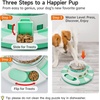 Potaroma Dog Puzzle Toy 2 Levels, Slow Feeder, Pup Food Treat Feeding Dispenser for IQ Training and Entertainment for All Breeds 4.2 Inch Height(Green White)