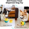 Potaroma Dog Toys Treat Dispenser Ball, Freezable Slow Feeder Puzzle Chew(4.0 Inches)