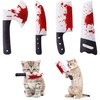 Potaroma 4Pcs Cat Toys, Horror Halloween Knife-Shaped Kitten Catnip Crinkly Sound Toys, Indoor Exercise for All Cat Breeds 6.5 Inches(6.5 Inches)