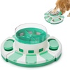 Potaroma Dog Puzzle Toy 2 Levels, Slow Feeder, Pup Food Treat Feeding Dispenser for IQ Training and Entertainment for All Breeds 4.2 Inch Height(Green White)