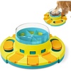 Potaroma Dog Puzzle Toy 2 Levels, Slow Feeder, Pup Food Treat Feeding Dispenser for IQ Training and Entertainment for All Breeds 4.2 Inch Height(Yellow Blue)